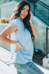 Tiered Sleeve Frilled Neck Dotted Top
